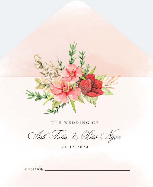 Mẫu thiết kế Bao thiệp cưới Hoa lá, thiên nhiên, floral, vintage 1779398494