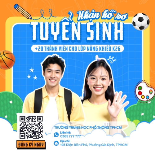 Mẫu thiết kế Bài post MXH vuông Nhận hồ sơ tuyển sinh 1778446853
