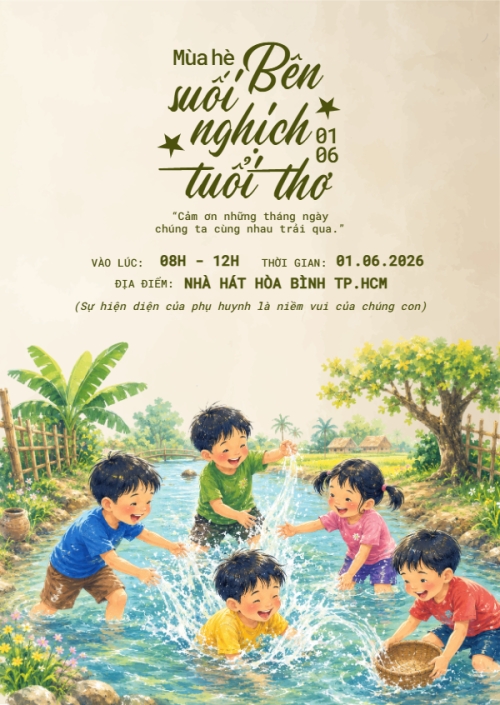 Mẫu thiết kế Thư mời Mùa hè bên suối nghịch tuổi thơ 1779473131