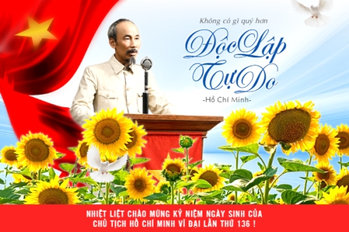 Mẫu thiết kế Bài post MXH ngang Kỷ niệm 136 năm ngày sinh Chủ tịch Hồ Chí Minh 1778442333