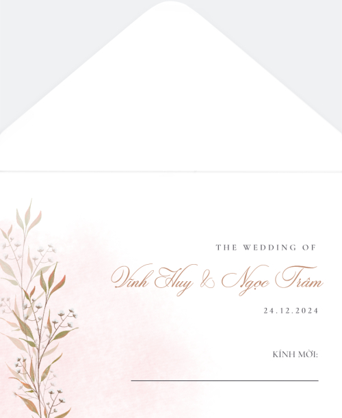 Mẫu thiết kế Bao thiệp cưới Hoa lá, thiên nhiên, floral, vintage 1779391282