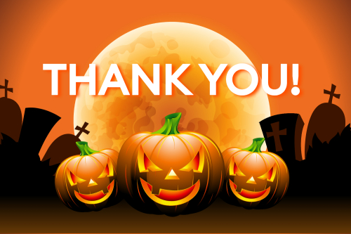 Mẫu thiết kế Thank you card Halloween, hiện đại, sang trọng, modern 1778451664