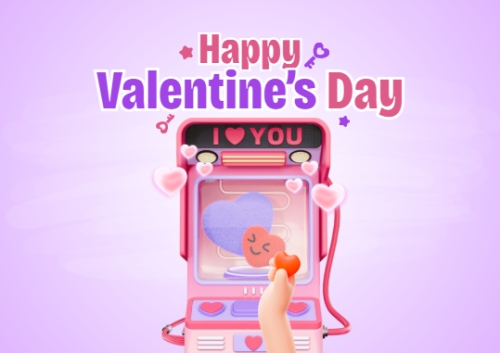 Mẫu thiết kế Thiệp chúc mừng Happy Valentine's Day 1777575351