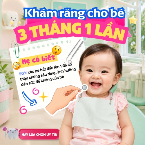 Mẫu thiết kế Bài post MXH vuông Khám răng cho bé 1780239078