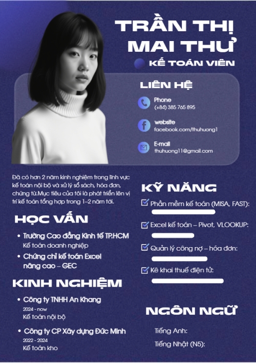 Mẫu thiết kế Hồ sơ xin việc Kế toán, accountant, văn phòng, business, office, đơn giản, simple, minimalist, tối giản 1779248711
