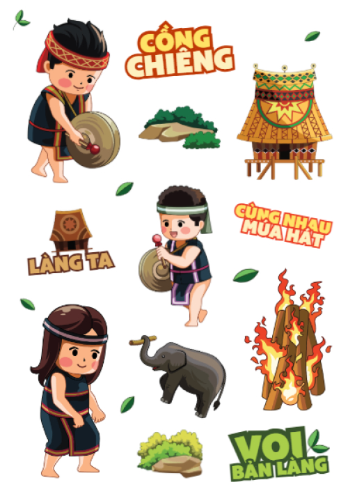 Mẫu thiết kế Nhãn Sticker - Sticker Sheets Việt Nam,Tây Nguyên, du lịch, travel, tourism, trải nghiệm 1777890790