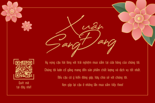 Mẫu thiết kế Thank you card Tết, Xuân, Ất tỵ, 2025, năm 2025, hoa lá, cổ điển 1778451312