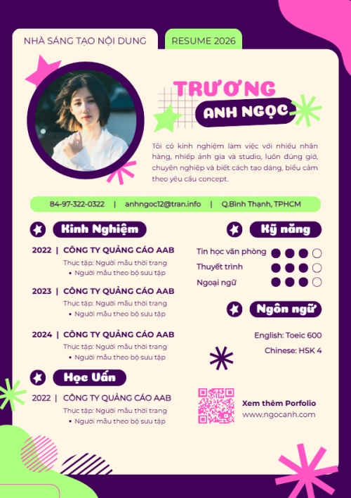 Mẫu thiết kế Hồ sơ xin việc Hồ sơ xin việc Nhà sáng tạo nội dung 1777575498