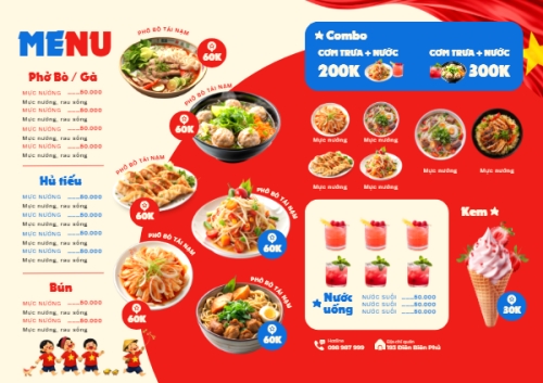 Mẫu thiết kế Menu tờ rời (ngang) Thực đơn Đại Lễ 30/4 1778455465