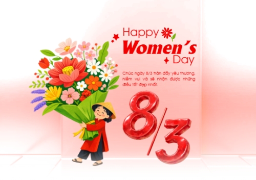 Mẫu thiết kế Thiệp chúc mừng Happy Women's Day 8/3 1778441799