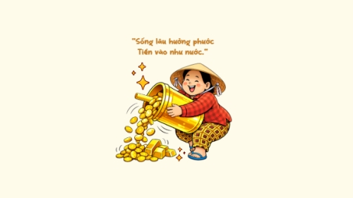 Mẫu thiết kế Hình nền máy tính Sống lâu hưởng phước  Tiền vào như nước. 1778442372