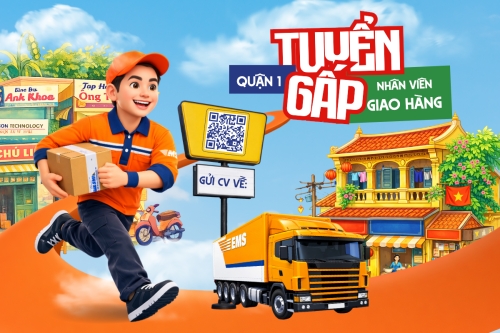 Mẫu thiết kế Bài post MXH ngang Tuyển gấp nhân viên giao hàng 1777570588