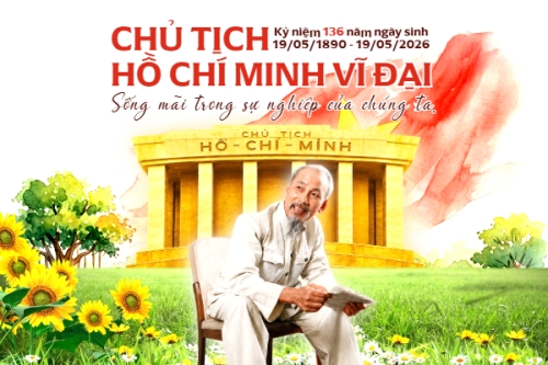Mẫu thiết kế Bài post MXH ngang Kỷ niệm 136 năm ngày sinh Chủ tịch Hồ Chí Minh 1778442333