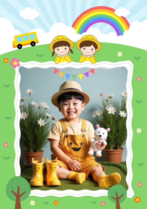 Mẫu thiết kế Khung ảnh (dọc) Em bé, baby, trẻ em, kids, dễ thương, cute, sinh nhật, birthday 1778442234