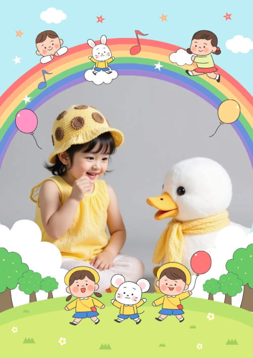 Mẫu thiết kế Khung ảnh (dọc) Em bé, baby, trẻ em, kids, dễ thương, cute, sinh nhật, birthday 1778442234