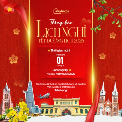 Mẫu thiết kế Bài post MXH vuông Thông báo lịch nghỉ Tết dương lịch 2026 1778451561
