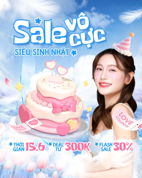 Mẫu thiết kế Bài post MXH dọc Sale vô cực siêu sinh nhật 1778451102