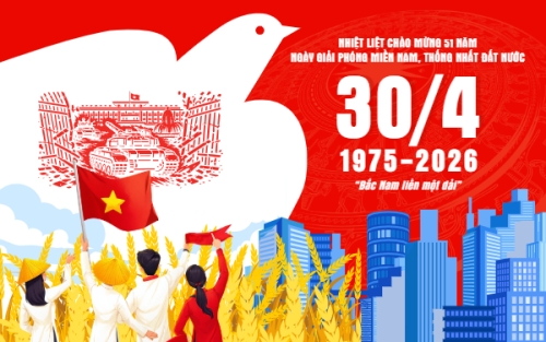 Mẫu thiết kế Banner - Băng rôn Nhiệt liệt chào mừng ngày Giải phóng miền Nam, thống nhất đất nước 1779679568