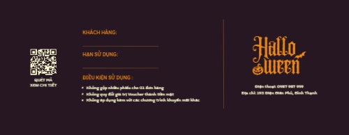 Mẫu thiết kế Gift voucher Halloween, lễ hội ma quái, sự kiện, event, thực phẩm, food, beauty, dễ thương, cute, chibi, hoạt hình, cartoon 1778452364