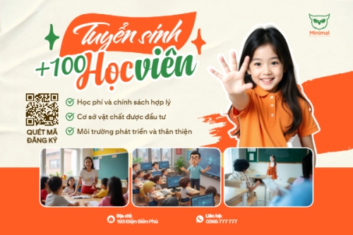 Mẫu thiết kế Bài post MXH ngang Tuyển sinh 100 học viên 1778442284