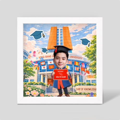 Mẫu thiết kế Khung ảnh 3D Tốt nghiệp đại học Hồng Bàng 1778442218