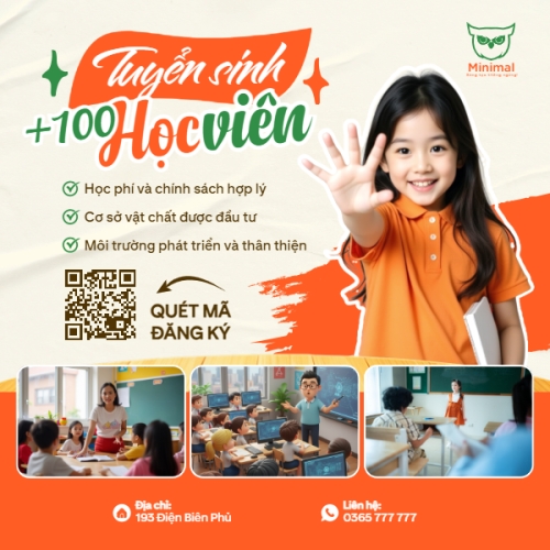 Mẫu thiết kế Bài post MXH vuông Tuyển sinh 100 học viên 1777570729