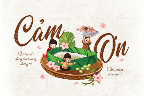 Mẫu thiết kế Thank you card Tết, Xuân, Ất tỵ, 2025, năm 2025, hoa lá, thuần Việt, cổ điển, dễ thương 1778442069
