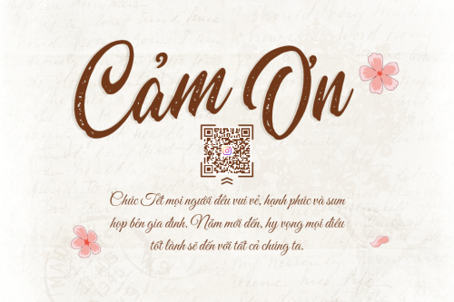Mẫu thiết kế Thank you card Tết, Xuân, Ất tỵ, 2025, năm 2025, hoa lá, thuần Việt, cổ điển, dễ thương 1778442069