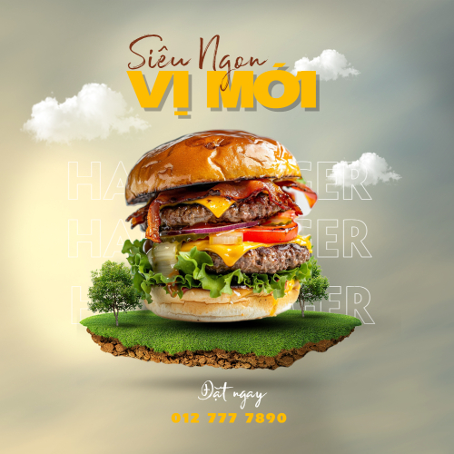 Mẫu thiết kế Nhãn dán Decal Ẩm thực, food, f&b, hamburger, fast food 1778442598
