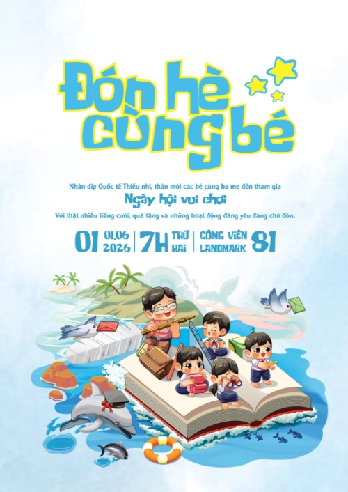 Mẫu thiết kế Thư mời Đón hè cùng bé 1779473131