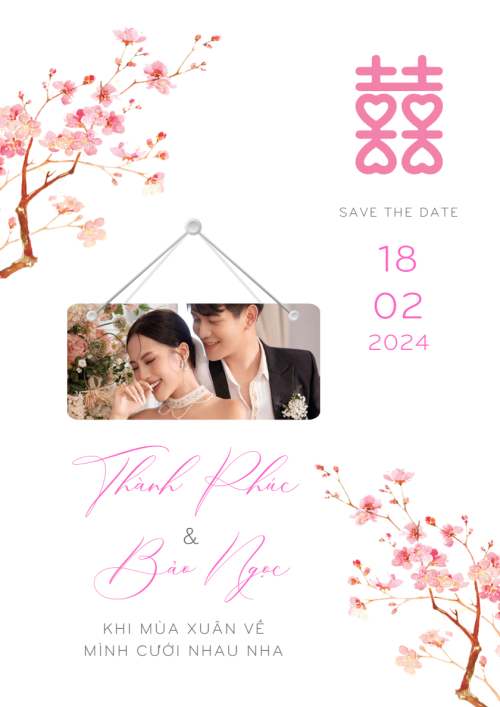 Mẫu thiết kế Khung ảnh (dọc) Chery Blossom, hoa lá, thiên nhiên, floral, hiện đại 1778442218