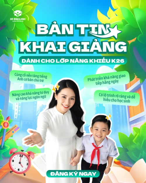 Mẫu thiết kế Bài post MXH dọc Bản tin khai giảng 1778442187