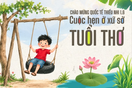 Mẫu thiết kế Bài post MXH ngang Cuộc hẹn ở xứ sở tuổi thơ 1778971088