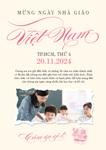 Mẫu thiết kế Khung ảnh (dọc) Ngày nhà giáo, 20/11, Teacher's day, đơn giản, simple, minimalist, tối giản 1778442235