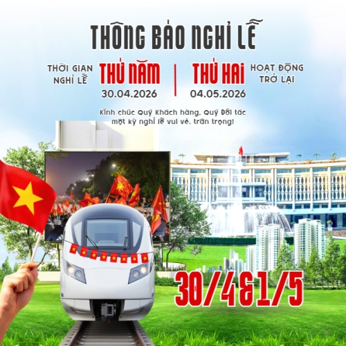 Mẫu thiết kế Bài post MXH vuông Thông báo nghỉ lễ Giải phóng miền Nam 30/4 và Quốc tế Lao động 1/5 1777570683