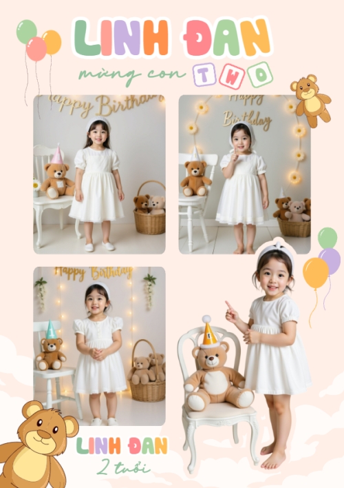 Mẫu thiết kế Khung ảnh (dọc) Em bé, trẻ em, baby, kids, birthday, sinh nhật, kỉ niệm, dễ thương, cute, đơn giản 1778442235