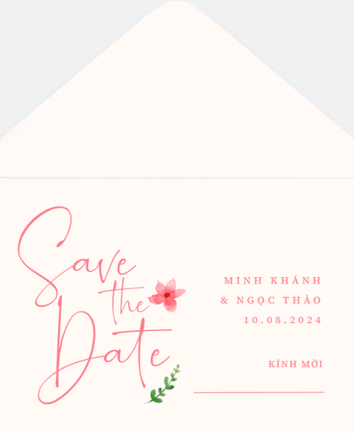 Mẫu thiết kế Bao thiệp cưới Mùa hoa nở, thiên nhiên, floral, vintage, màu nước, watercolor 1779391282