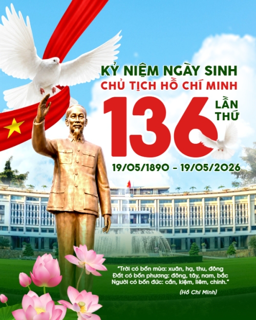 Mẫu thiết kế Bài post MXH dọc Kỷ niệm 136 năm ngày sinh Chủ tịch Hồ Chí Minh 1778442188