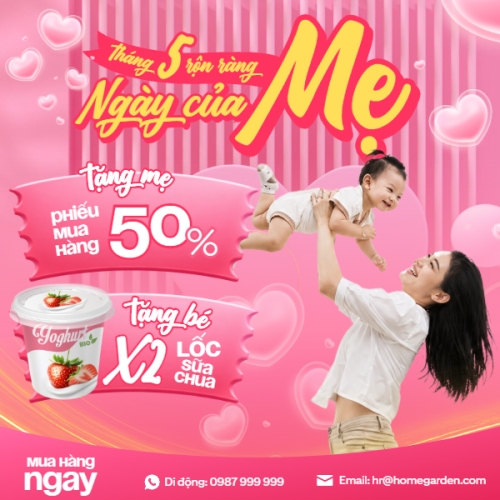 Mẫu thiết kế Bài post MXH vuông Tháng 5 rộn ràng ngày của Mẹ 1778257844