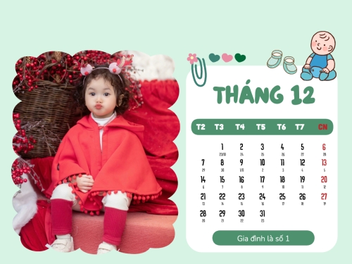 Mẫu thiết kế Lịch để bàn Gia đình và em bé 1778442137