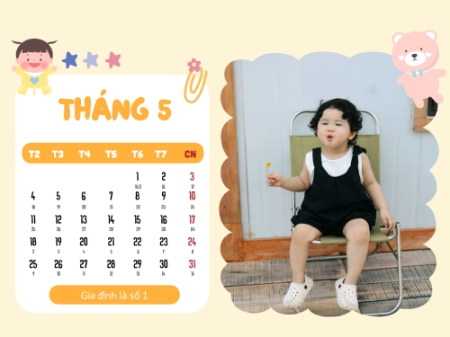 Mẫu thiết kế Lịch để bàn Gia đình và em bé 1778442137
