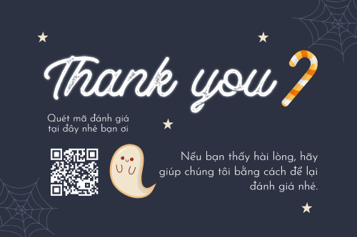 Mẫu thiết kế Thank you card Halloween, dễ thương, cute, chibi, hoạt hình, cartoon 1778459705