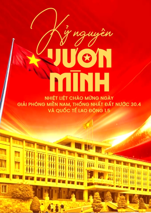 Mẫu thiết kế Poster chuẩn Nhiệt liệt chào mừng ngày Giải phóng miền Nam, Quốc tế lao động 1778257967