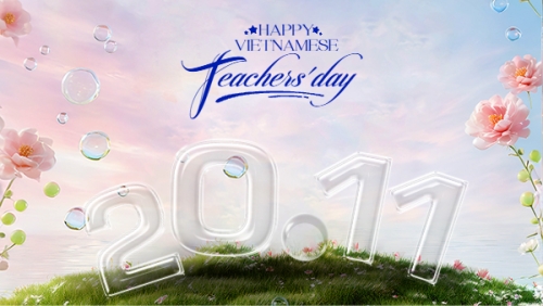 Mẫu thiết kế Hình nền máy tính Happy Vietnamese Teacher's day 1777585016