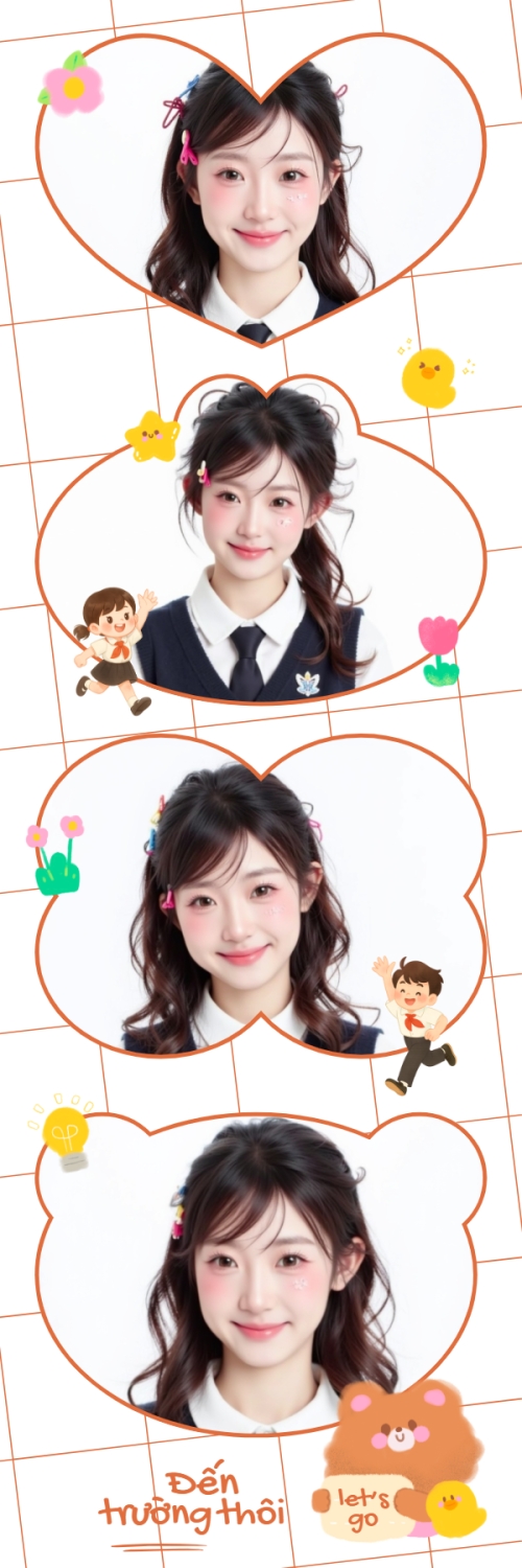 Mẫu thiết kế Bộ Ảnh Photobooth Tựu trường, đến trường, nhập học, giáo dục, education, school, trường học, hiện đại, modern 1779987754