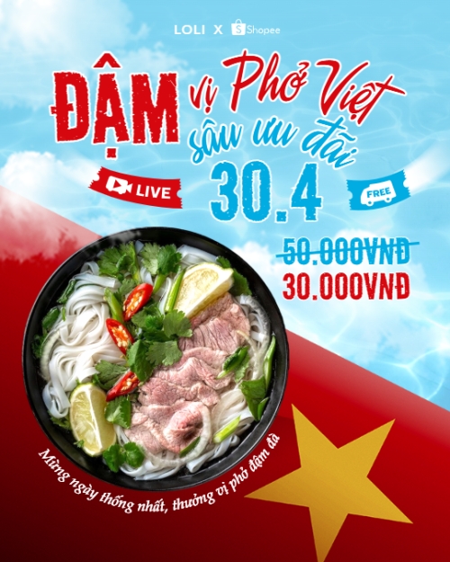Mẫu thiết kế Bài post MXH dọc Đậm vị Phở Việt đậm sâu ưu đãi 1778451161