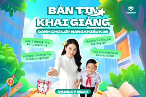 Mẫu thiết kế Bài post MXH ngang Bản tin khai giảng 1778442284
