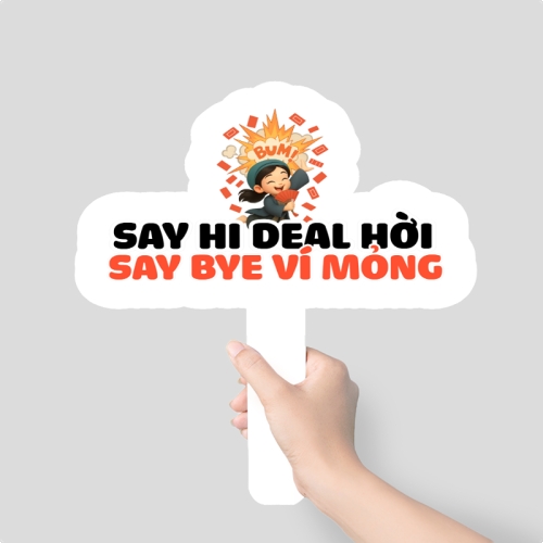 Mẫu thiết kế Hashtag cầm tay Say hi deal hời say bye ví mỏng 1778442636