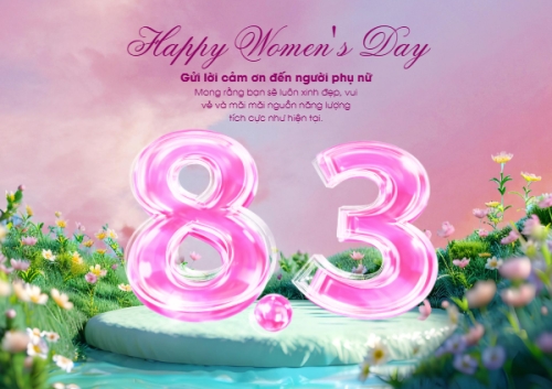 Mẫu thiết kế Thiệp chúc mừng Happy women's day 1777575351