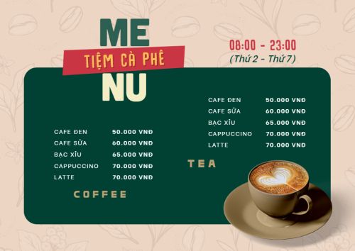 Mẫu thiết kế Menu tờ rời (ngang) Nước uống, juice, giải khát, F&B, drink, coffee,cà phê 1778446355